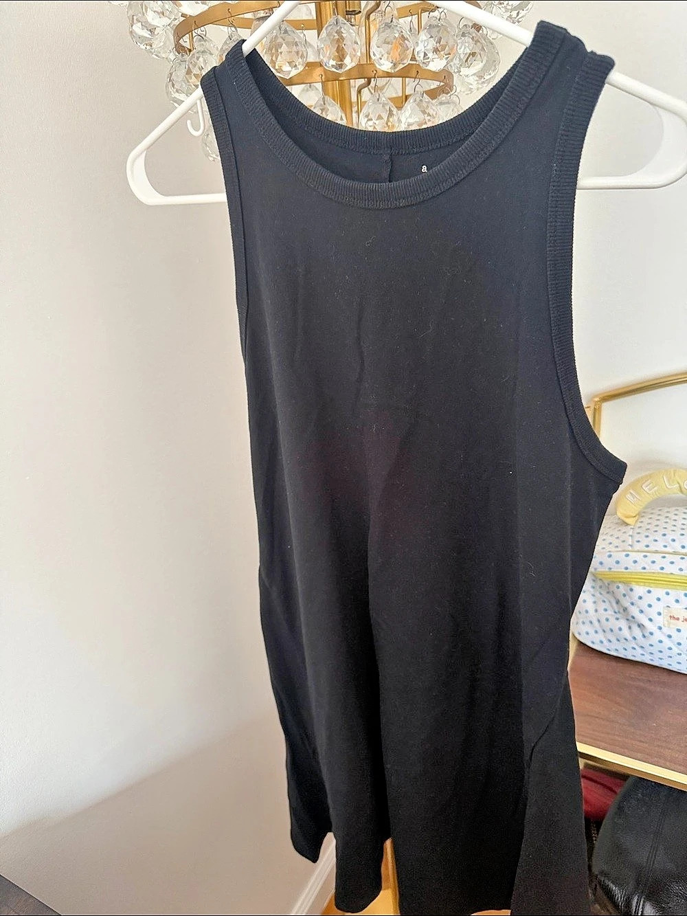 a new day Ribbed Knit Tank Dress Black Mini Dress